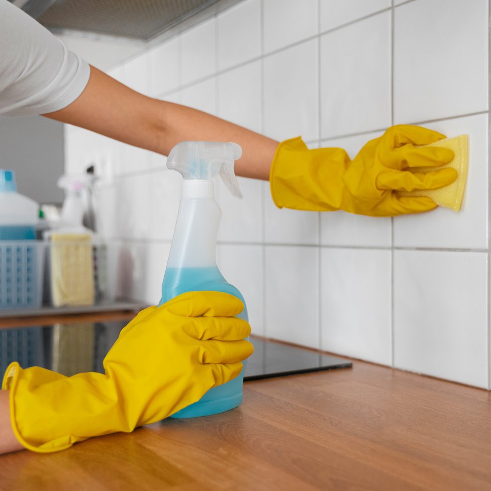 deep scrubbing of wall